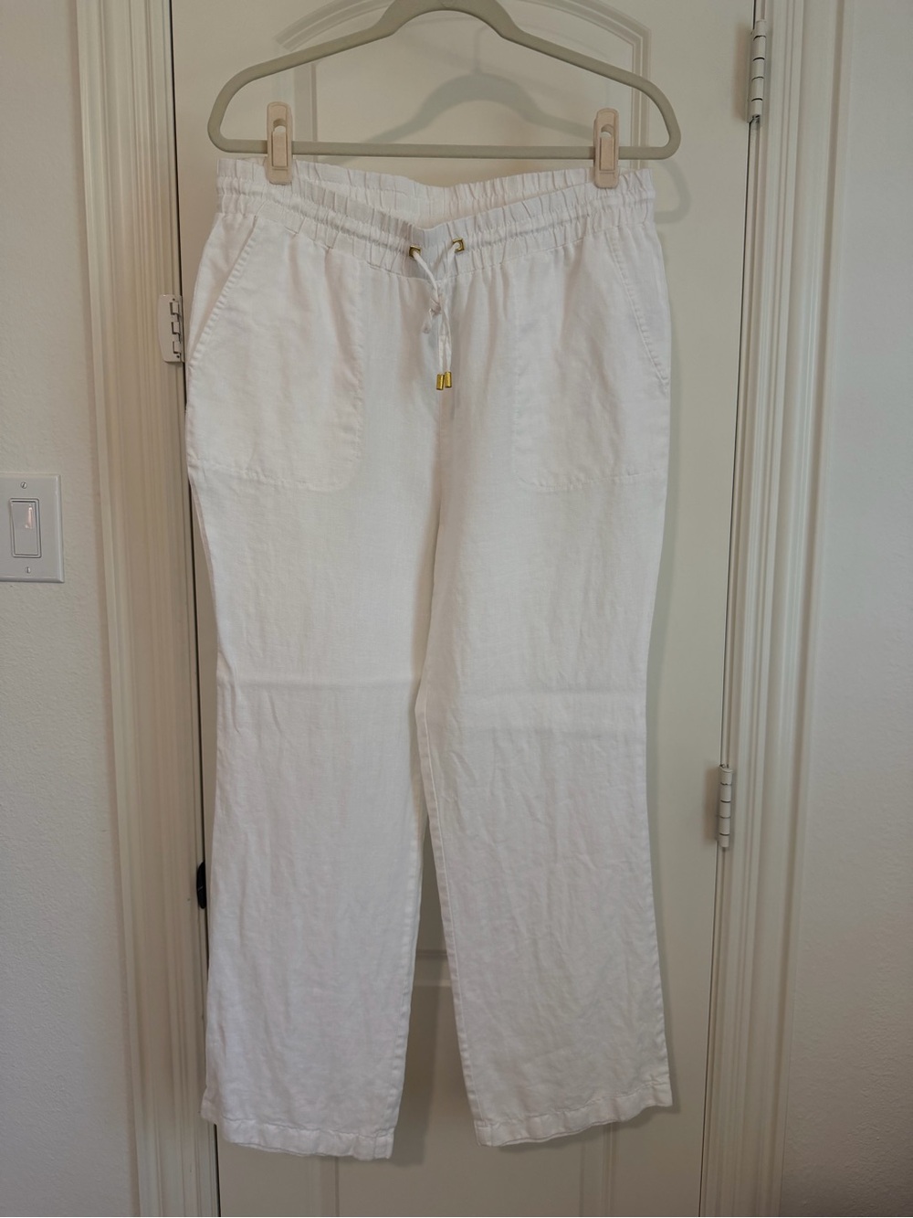 Ellen Tracy White Linen Pants M